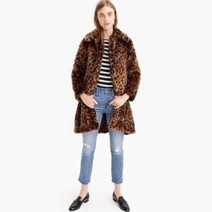NWT J.CREW FAUX-FUR LEOPARD COAT G9553 2017 SOLD OUT 2X